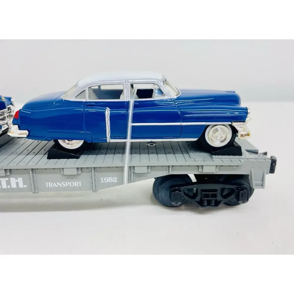 MTH Lines Semi Scale Flat Car w/ Ertl '52 Cadillacs RK-7607L New